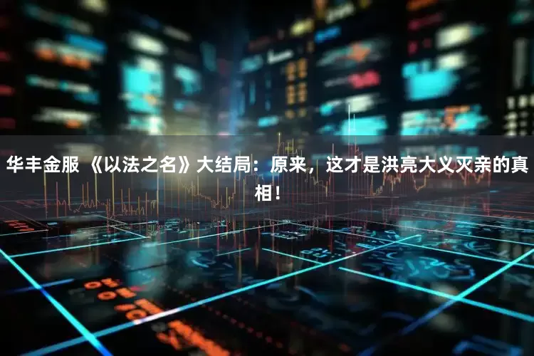 华丰金服 《以法之名》大结局：原来，这才是洪亮大义灭亲的真相！